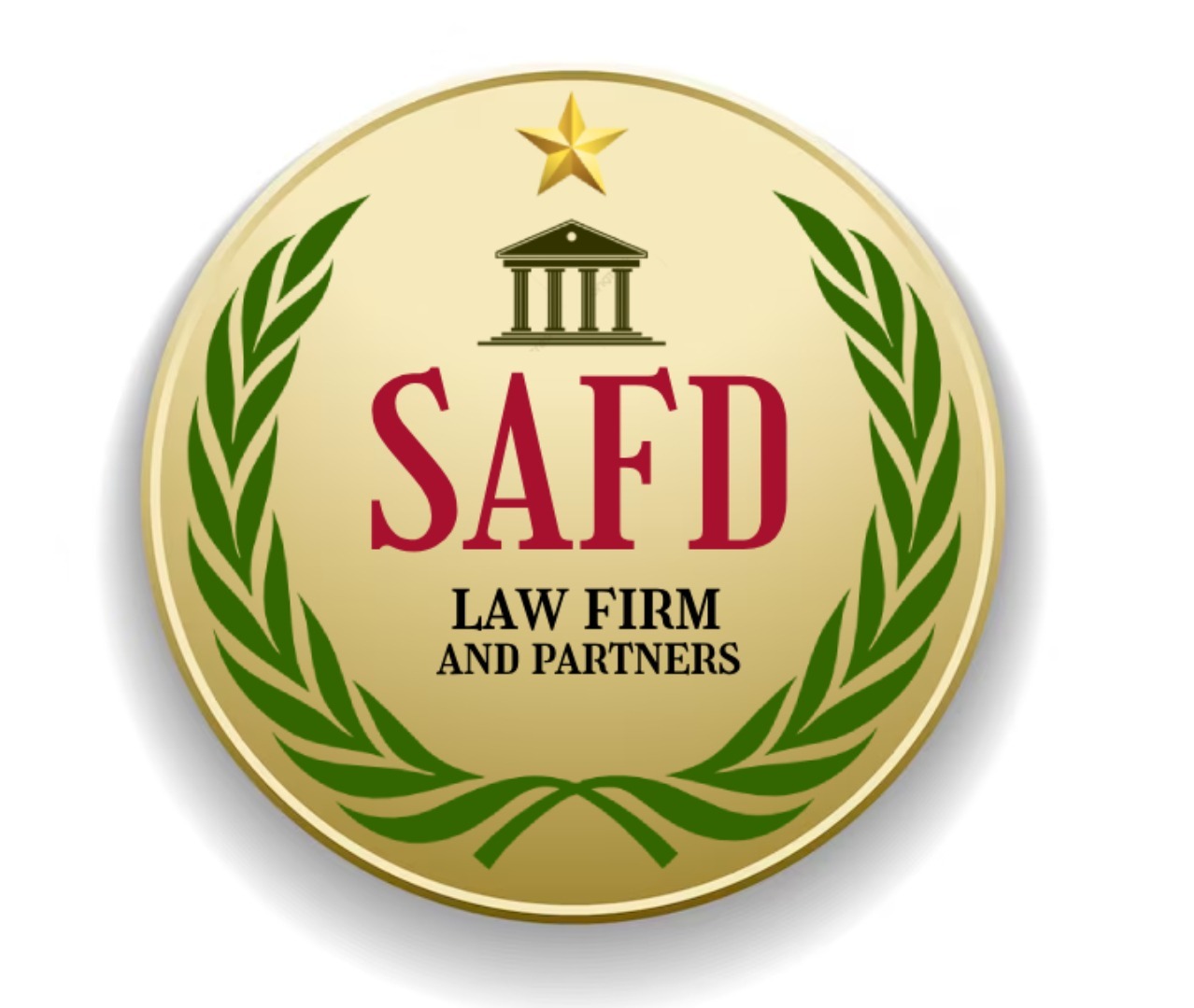 Logo SAFD Law Firm, a stylized scale of justice